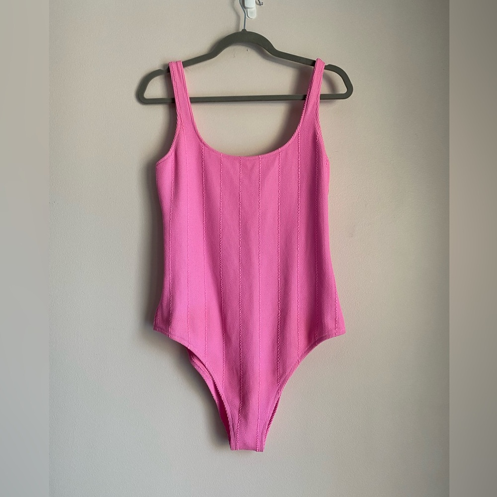 aerie Pink Scoop Neck One-Piece Swimsuit